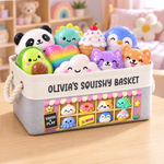 Custom Name Kawaii Squishy Shop Gifts for Kids - Personalized Storage Basket