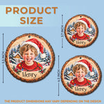 Custom Photo Christmas Gifts for Kids - Personalized Wooden Ornament