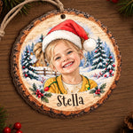 Custom Photo Christmas Gifts for Kids - Personalized Wooden Ornament