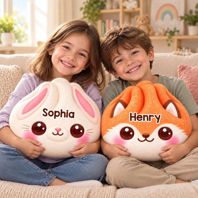 Custom Name Kawaii Animal Gifts for Kids - Personalized Shaped Pillow