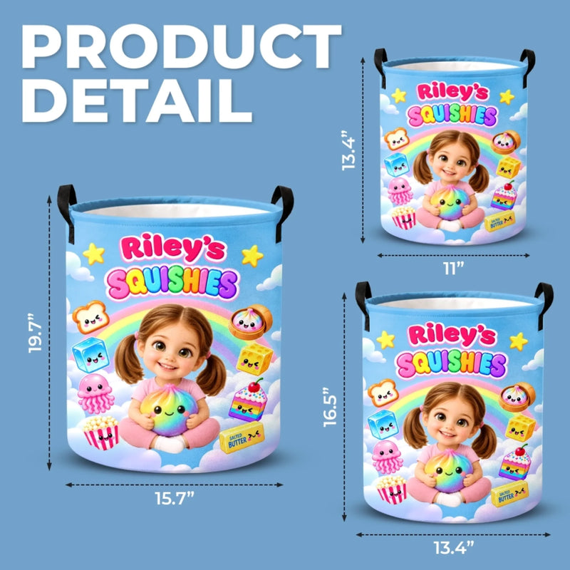 Custom Photo Name Squishy Gifts for Kids - Personalized Laundry Basket