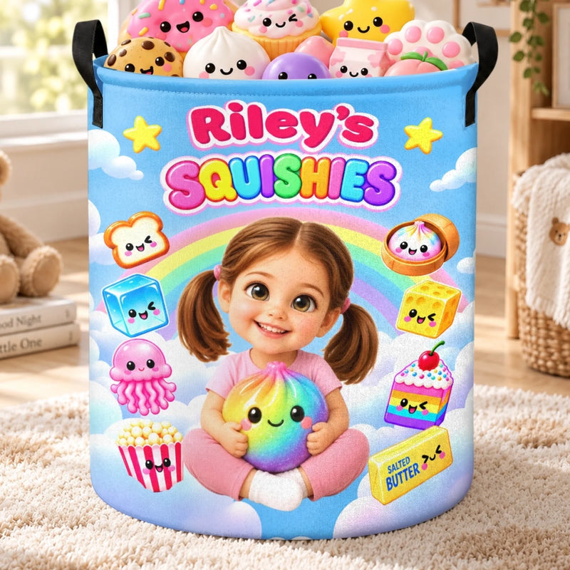 Custom Photo Name Squishy Gifts for Kids - Personalized Laundry Basket