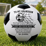 Custom Name and Jersey Number Soccer Gifts for Son and Grandson - Personalized Soccer Ball