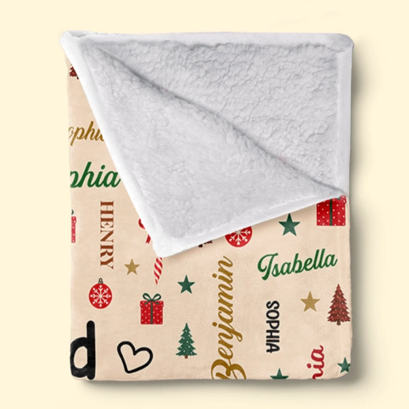 Custom Name Blessed Grandma And Grandpa Christmas Gifts - Personalized Blanket