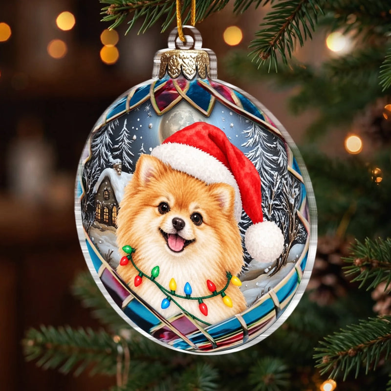 Custom Pet Photo Christmas Tree Decor - Personalized Acrylic Ornament