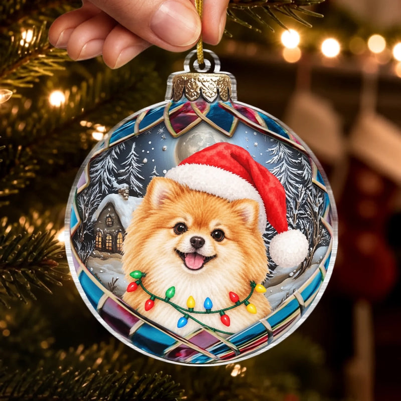 Custom Pet Photo Christmas Tree Decor - Personalized Acrylic Ornament
