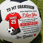 Custom Inspirational Soccer Gifts for Son and Grandson - Personalized Soccer Ball