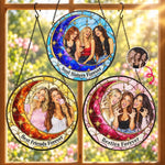 Custom Photo Bestie Friendship Gifts for Women  - Personalized Stained Glass Window Hanging Suncatcher