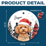 Custom Photo Name Christmas Pet Keepsake Gifts for Dog and Cat Lovers - Personalized Ceramic Ornament