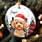 Custom Photo Name Christmas Pet Keepsake Gifts for Dog and Cat Lovers - Personalized Ceramic Ornament