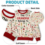 Custom Name Grandma and Grandpa Family Christmas Gifts - Personalized Ugly Sweatshirt