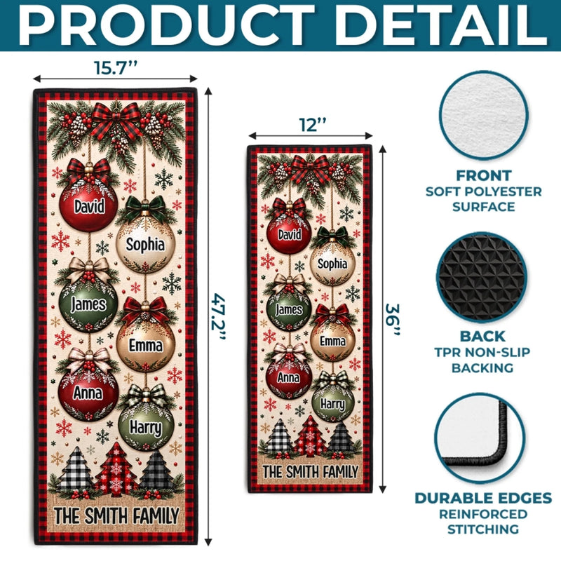 Custom Name Christmas Family Gifts - Personalized Runner Rug