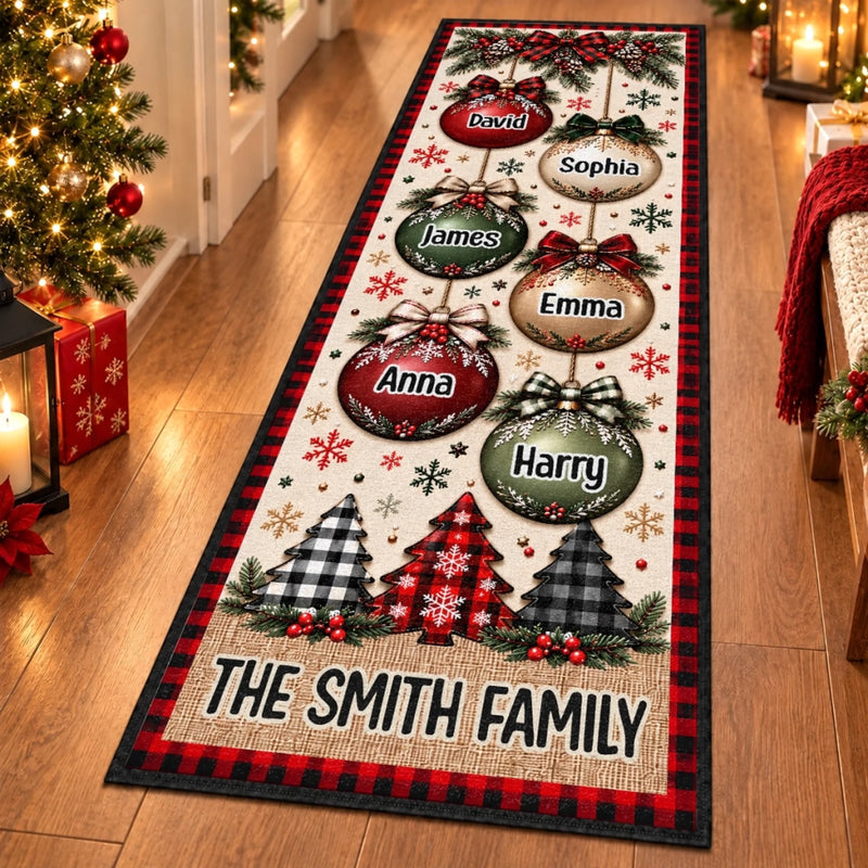 Custom Name Christmas Family Gifts - Personalized Runner Rug