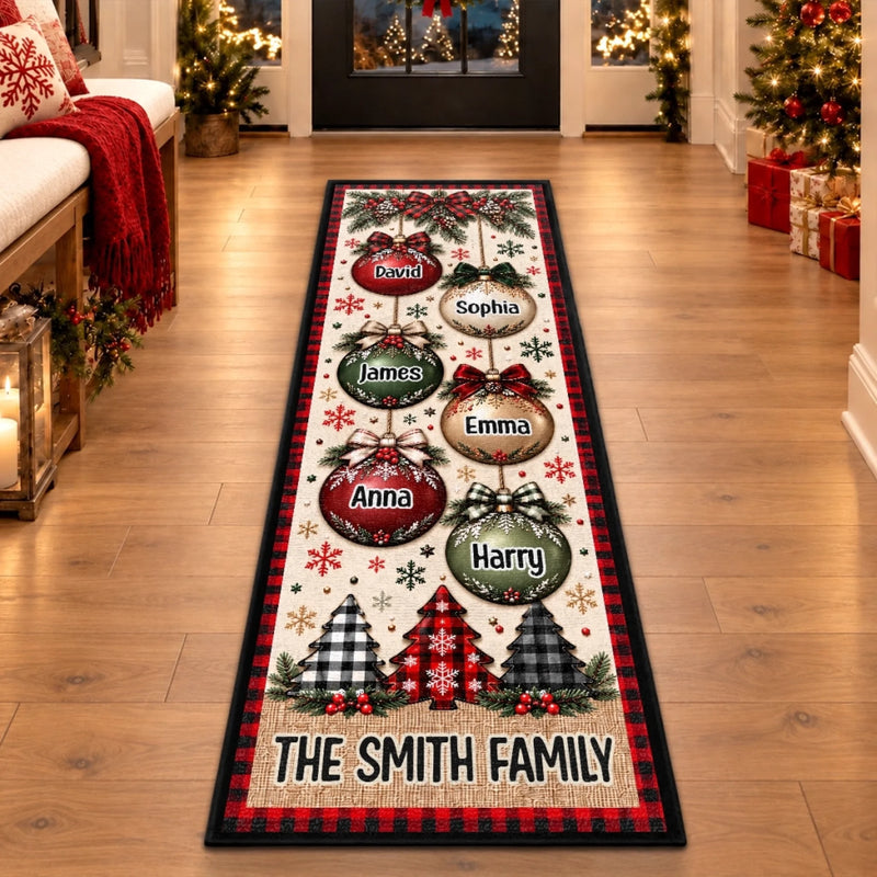 Custom Name Christmas Family Gifts - Personalized Runner Rug