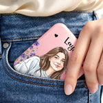 Custom Photo Illustrated Girl Gifts For Women - Personalized LED Compact Makeup Mirror
