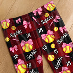 Custom Name Softball Gifts For Women - Personalized Pajama Pants