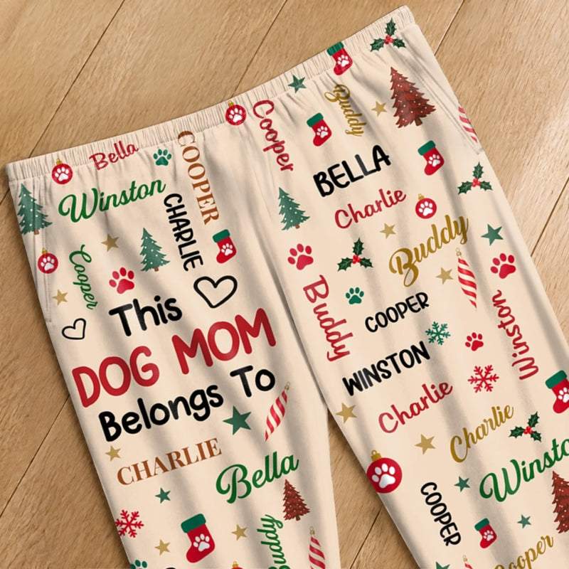 Custom Name Christmas Dog Mom Dog Dad Gifts For Pet Lovers - Personalized Pajamas Pant