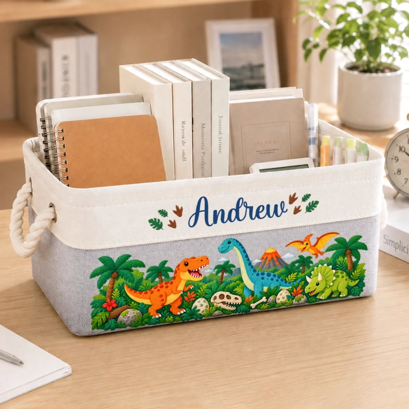 Custom Name Kids Toy Organizer Gifts - Personalized Storage Basket
