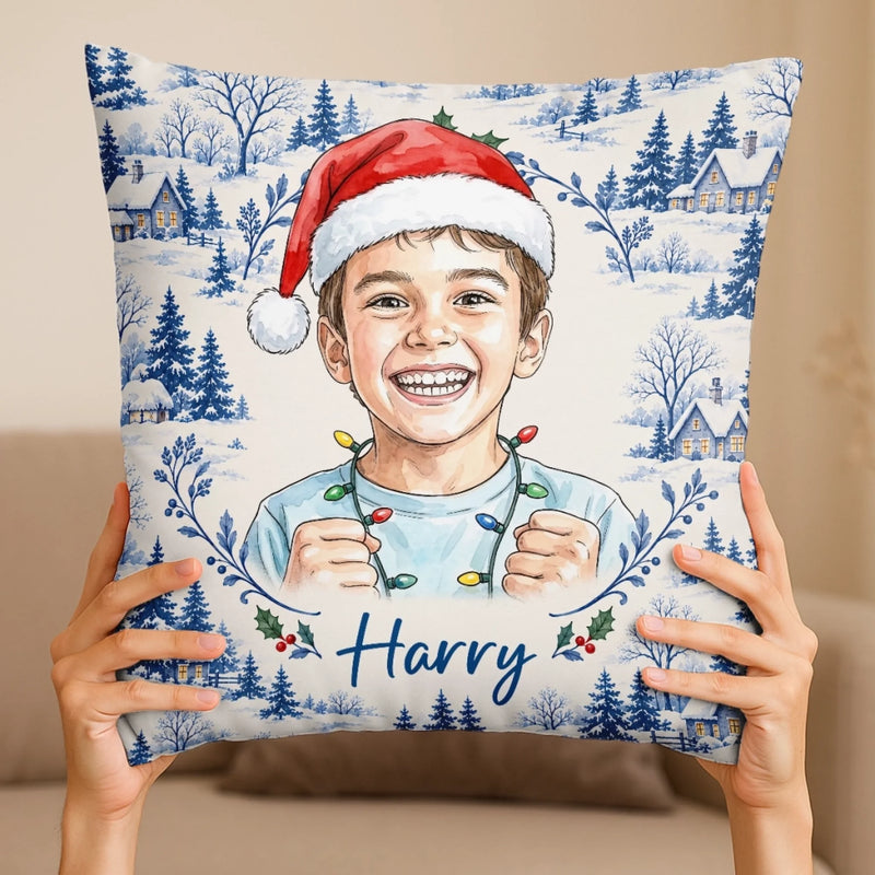 Custom Photo Christmas Family Gifts - Personalized Pillow