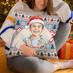 Custom Photo Name Christmas Gifts for Kids - Personalized Pillow