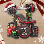 Custom Name Gym Christmas Gifts for Fitness Lovers - Personalized Acrylic Ornament