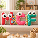 Custom Cute Monster Initial Kids Gifts - Personalized Shaped Pillow