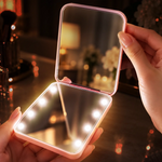 Custom Name Butterfly Floral Design - Personalized LED Compact Makeup Mirror