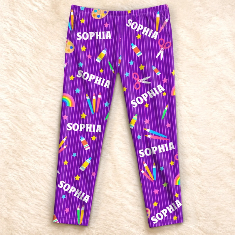 Custom Name Art Gifts for Kids - Personalized Pajama Pants