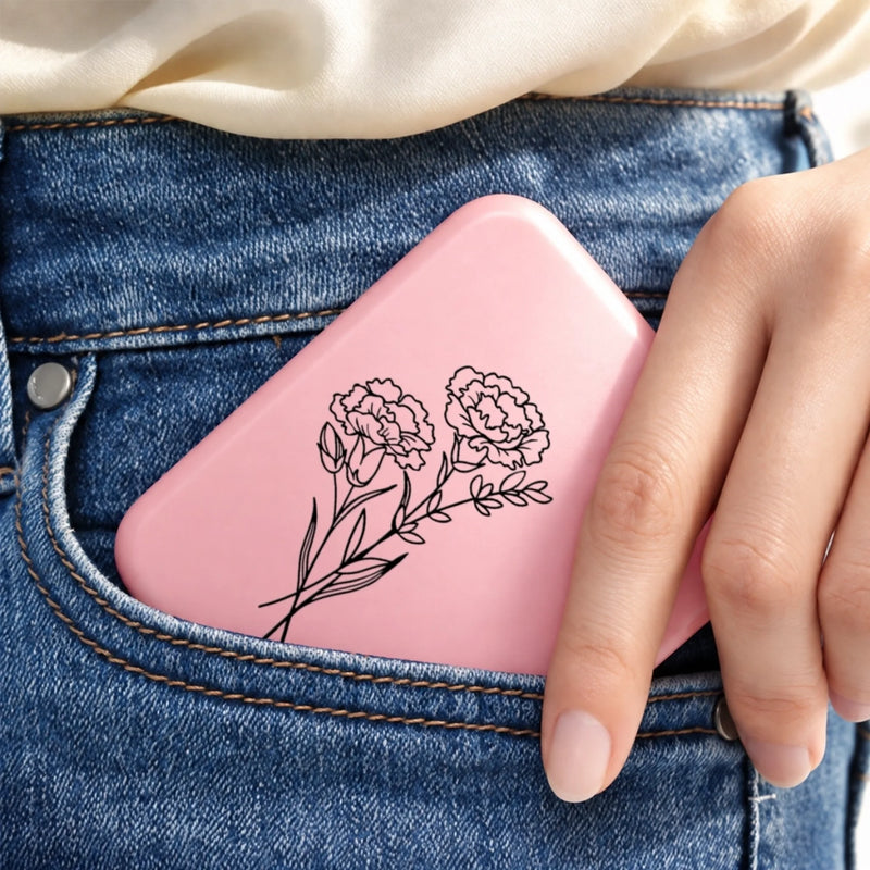 Custom Name Botanical Beauty Gifts for Women - Personalized LED Compact Makeup Mirror