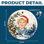 Custom Photo Christmas Child Portrait Keepsake - Personalized Ceramic Ornament