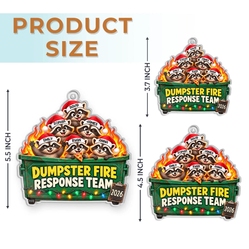 Custom Name Dumpster Fire Response Team Christmas Gifts - Personalized Acrylic Ornament