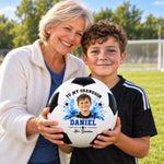 Custom Photo Soccer Gifts for Son and Grandson - Personalized Soccer Ball