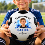 Custom Photo Soccer Gifts for Son and Grandson - Personalized Soccer Ball