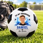 Custom Photo Soccer Gifts for Son and Grandson - Personalized Soccer Ball