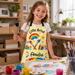 Custom Name Little Artist Gifts for Kids - Personalized Apron With Pocket