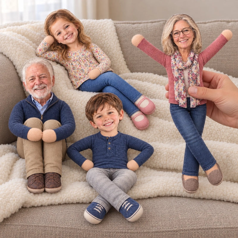 Custom Photo Bestie Gifts for Sisters, Coworkers And Family - Personalized Squishy Toy Poseable Plush Doll