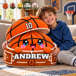 Custom Name Basketball Gifts for Boys, Girls - Personalized Shaped Pillow