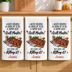 Custom Name Funny Grill Master Gifts - Personalized Kitchen Towel