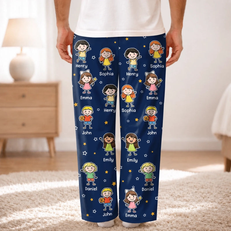 Custom Name Grandpa Grandma Belongs To Grandkids Gifts - Personalized Pajama Pants