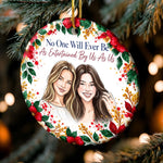 Custom Photo Best Friend Floral Christmas Keepsake - Personalized Ceramic Ornament