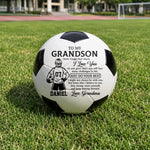 Custom Name Motivational Soccer Gift for Grandson - Personalized Soccer Ball