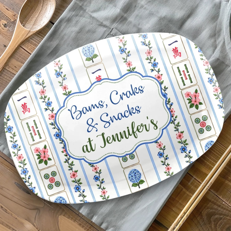 Custom Name Mahjong Game Night Gifts - Personalized Platter