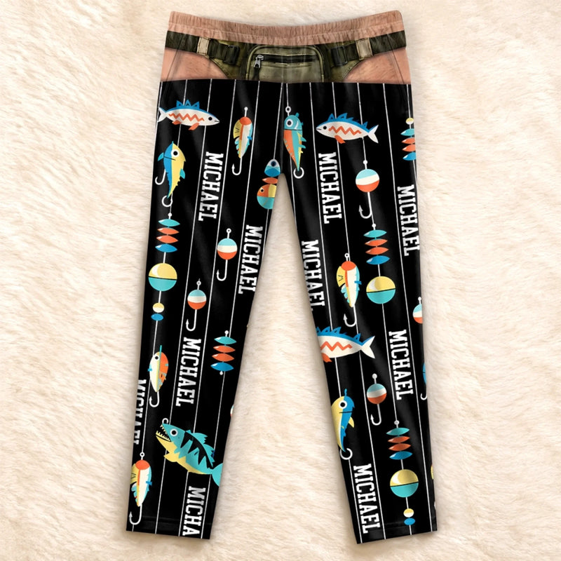 Custom Name Hook and Lure Gifts for Men - Personalized Pajama Pants