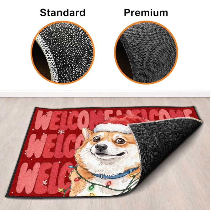 Custom Pet Photo Festive Welcome Decor - Personalized Decorative Mat