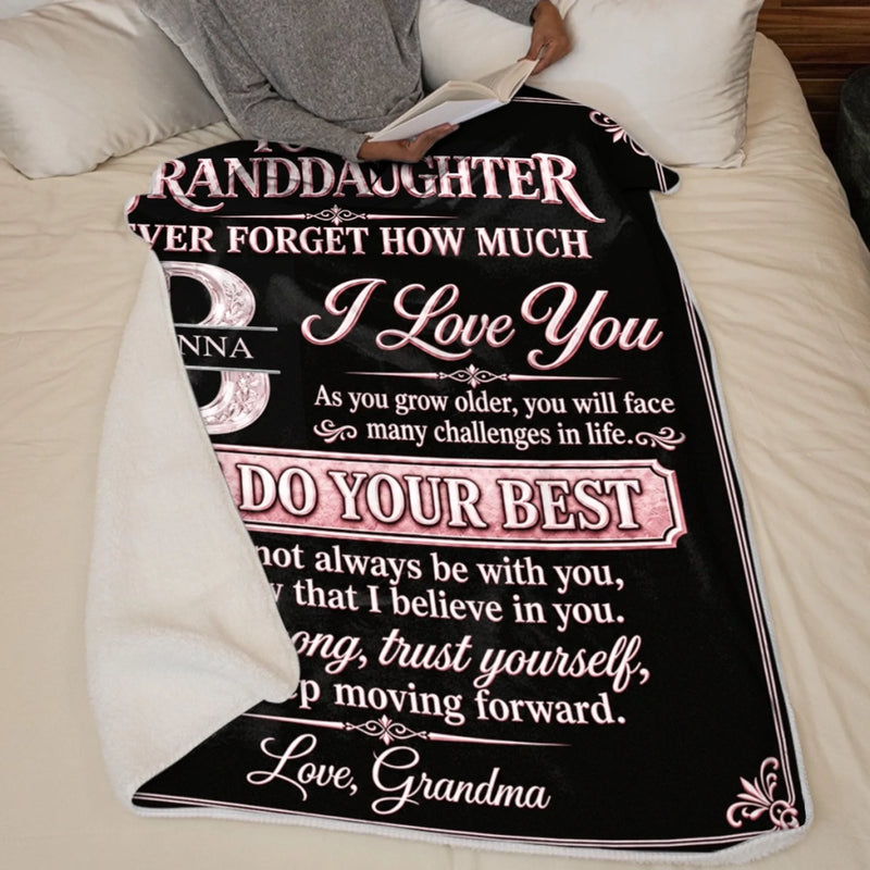 Custom Name Just Do Your Best Gifts For Grandson And Granddaughter - Personalized Blanket