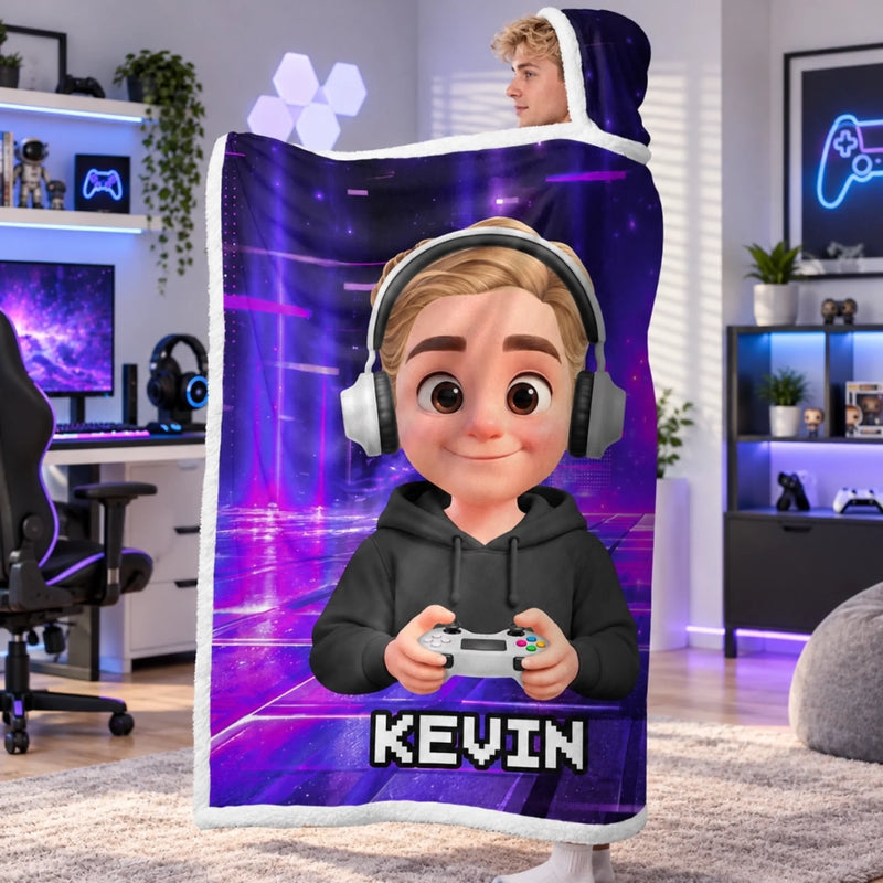 Custom Name Gaming Do Not Disturb Gifts for Kids - Personalized Snuggle Blanket