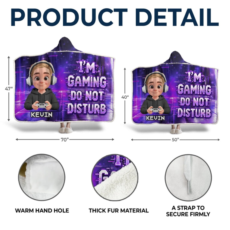 Custom Name Gaming Do Not Disturb Gifts for Kids - Personalized Snuggle Blanket