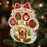 Custom Photo Pet Christmas Memorial Gifts for Dog and Cat Lovers - Personalized Acrylic Ornament