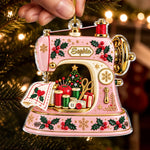 Custom Name Christmas Sewing Gifts for Crafters - Personalized Acrylic Ornament