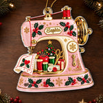 Custom Name Christmas Sewing Gifts for Crafters - Personalized Acrylic Ornament